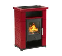 Poêle à bois Wamsler Montafon 7 kW schwarz/Keramikverkleidung bordeaux