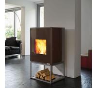 Poêle à bois Wodtke Hot Box 2000 | 7 kW indépendant de l’air ambiant avec console Flo, vitre frontale et latérale couleur noire