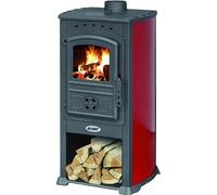 Poêle à bois ZAR MODENA en acier et fonte - Couleur Rouge