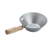 Poêle à boue en acier inoxydable avec poignée en bois robuste pour cloisons sèches, plâtre, cuvettes à gratter pour outils de plâtrage