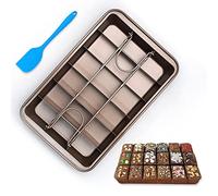 Poêle à brownie avec séparateurs - Revêtement anti-adhésif - Durable - En acier au carbone - Rectangulaire - Pour la cuisson des biscuits à gâteau