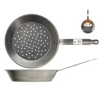 HOME Poêle châtaigne en fer 30 cm, manche en fer, 4634630