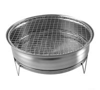 Poêle à charbon compatible avec acier inoxydable brossé pour une manipulation sûre lors des opérations extérieures et intérieures (A)