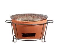 Poêle à Charbon en Argile Rouge, poêle de Table en Argile, poêle de Chauffage Domestique, avec Gril, Multi-usages, pour la Maison, Le Camping, Les Accessoires de Cuisine (35 cm/14 po)