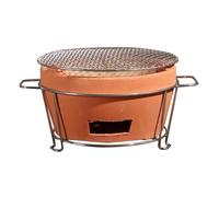 Poêle à Charbon en Argile Rouge, poêle de Table en Argile, poêle de Chauffage Domestique, avec Gril, Multi-usages, pour la Maison, Le Camping, Les Accessoires de Cuisine (37 cm/15 po)