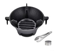 Poêle à charbon portable en fonte pour cuisine coréenne et barbecue japonais facile à utiliser (16 cm)
