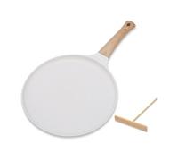 Poêle à crêpes 20 cm blanc marron Blanc