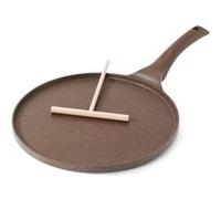 Poêle à crêpes 26 cm avec revêtement céramique naturelle marron