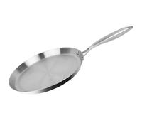 Poêle à Crêpes 28 cm en Acier Inoxydable Compatible Tous Feux Induction, Argent