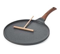 Poêle à crêpes 30 cm revêtement granit suisse ILAG noir marron Noir