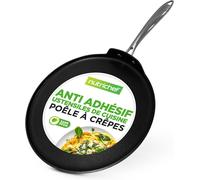 Poêle À Crêpes Antiadhésive De 30 Cm- Poêle Grill - Idéale Pour Les Pancakes, Dosa & Tortillas, Anodisée Dure, Compatible Lave-Vaisselle