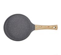 Poêle à crêpes antiadhésive, portable en alliage d'aluminium avec poignée, pour préparer des crêpes, des steaks, des œufs, des crêpes, des cuisinières et des cuisinières à induction (noir, 20 cm)