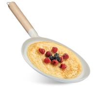 Poêle à crêpes avec poignée en bois, 23,4 cm, antiadhésive, sans PFOA, légère, bonne conduction thermique, pour tortillas en aluminium moulé sous pression, pour cuisinière