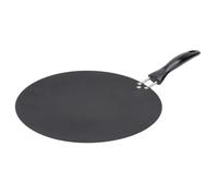 Poêle à Crêpes Compatible Induction Antiadhésive, en Fer Forgé, Noire | Surface Lisse à Revêtement Pierre de Blé, Usage Maison et Cuisson sur Plaque, pour Steaks et Barbecue