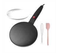 Poêle à Crêpes Électrique avec Revêtement Antiadhésif 600 W Machine à Crêpes Portative Plaque de Cuisson Ronde Électrique pour
