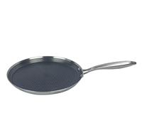 Poêle à crêpes en acier inoxydable - Structure en nid d'abeille - Diamètre : 28 cm - Anti-adhésive - Anti-rayures