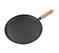 Poêle à crêpes en fonte épaisse avec poignée en bois pour la cuisson des crêpes à la maison Prise en main confortable Distribution de la chaleur Facile à retourner Disponible en 20 cm, 23 cm, 26 cm