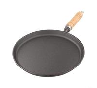 Poêle à crêpes en fonte épaisse avec poignée en bois pour la cuisson des crêpes à la maison Prise en main confortable Distribution de la chaleur Facile à retourner Disponible en 20 cm, 23 cm, 26 cm