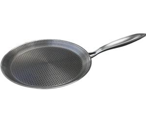 POELE A CREPES EXCELLIUM 3D - Poêle Anti-adhésive - Induction - Compatible Four - Résistante & Polyvalente - Nid d'Abeille anti-rayures - Manche anti-chaleur - 26 cm, Noir