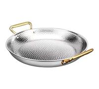 Poêle à double oreilles en acier inoxydable, poêle à paella espagnole en acier inoxydable 304, poêle de cuisson de fruits de mer martelée à la main, ustensiles de cuisine avec deux poignées for la mai