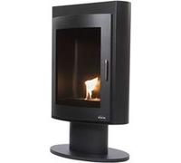 Poêle à éthanol 3kW design carré en acier noir PURLINE Noir
