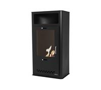 Poêle à éthanol 3kW design rectangulaire en acier noir Purline