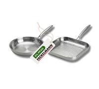 Poêle à Frire 26 cm et Gril 28 cm inox 18/10 Triply Fackelmann Vita3