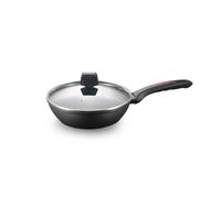 ROYALTY LINE, Poêle à frire profonde en aluminium forgé avec revêtement en marbre, Compatible Gaz, Électrique, Céramique, Halogène, Induction, 28 cm, couleur marbre