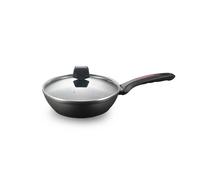 ROYALTY LINE, Poêle à frire profonde en aluminium forgé avec revêtement en marbre, Compatible Gaz, Électrique, Céramique, Halogène, Induction, 28 cm, couleur marbre