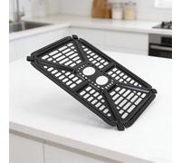 Poêle à frire à air en acier inoxydable, plaque de gril antiadhésive avec poignée pour un chauffage uniforme, passe au lave-vaisselle, accessoire séparateur d'huile 23,5 x 17 cm (1 pièce)