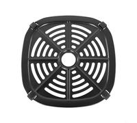 Poêle à frire à air, grille de rechange en acier inoxydable avec pare-chocs en caoutchouc pour friteuses et fours compacts, passe au lave-vaisselle, noir (17,5 × 17,5 cm)