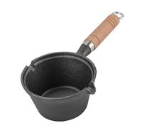 Poêle À Frire À Oeuf Unique - Mini Poêle Antiadhésive Approfondie | Poignée En Bois | Récipient De Cuisson En Fonte, Conception De Contrôle De Chaleur Anti-brûlure Pour La Cuisson De Boulettes De Noui