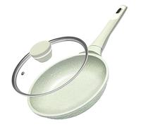 Poêle à Frire Antiadhésive 20 cm avec Couvercle - 100% Sans PFAS/PFOA, Compatible Tous Feux (Induction/Gaz/Vitrocéramique), Revêtement Ultra-Glissant Professionnel - Poêle Poignée Bakélite Résistante