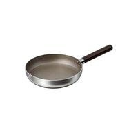 Poêle à Frire Antiadhésive 20cm Induction avec Manche Effet Bois Cheffinger Argent Argent