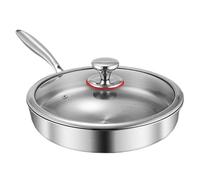 Poêle à frire antiadhésive avec couvercle, design durable et à chauffage uniforme, idéale pour la maison, l'appartement, le restaurant, la cuisinière à induction, le gril, le camping, les crêpes, tail