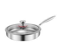 Poêle à frire antiadhésive avec couvercle, design durable et à chauffage uniforme, idéale pour la maison, l'appartement, le restaurant, la cuisinière à induction, le gril, le camping, les crêpes, tail
