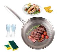 Poêle à frire antiadhésive - Batterie de cuisine écologique en nid d'abeille pour cuisinières à induction, gaz et électriques - Résistante aux rayures