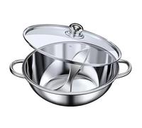 Poêle à Frire antiadhésive Double Sota Hot Shabu Shabu Shabu Hot Pot pour cuisinière à Induction Cuisinière à gaz Cuisson de Toutes Les casseroles Couvercle de Casserole Couvercle Batterie de Cuisine