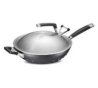 Poêle à Frire antiadhésive en Alliage d'aluminium, Wok, marmite Domestique sans fumée, cuisinière à gaz, Couvercle Vertical spécial en Acier Inoxydable