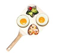 Poêle à frire antiadhésive - Mini pocheuse à œufs à 4 trous pour le petit déjeuner, compatible avec cuisinière et induction, parfaite pour les œufs, le steak et les crêpes
