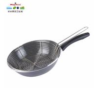 Magefesa Poêle friteuse Parma 26 cm avec panier – émaillé, lave‑vaisselle, gaz/vitrocéramique, Gris