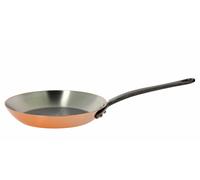 Poele a frire cuivre-inox q.fonte ø28cm