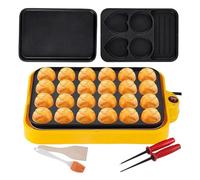 Poêle à frire électrique anti-adhésive à 24 trous pour faire des boulettes de viande de poulpe, parfaite pour un usage domestique et commercial