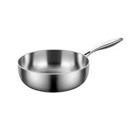Poêle à frire en acier inoxydable 316 - Wok profond - Non revêtu - Antiadhésif - Poêle à gaz - Cuisinière à induction - Ustensiles de cuisine universels (26 cm)