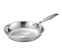 Poêle à frire en acier inoxydable - Virex - 28 cm - Sans revêtement - Cuisson rapide et uniforme - Poignée rivetée
