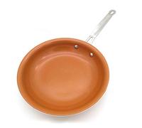 Poêle à frire en cuivre antiadhésive avec revêtement en céramique Wok Casserole four induction grill poêle à frire (couleur : 25,4 cm)