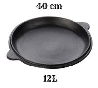 Poêle à frire en fer 12 L avec couvercle Kazan - poêle à frire durable pour la cuisine, le camping, le barbecue, la cuisine extérieure