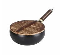 Poêle à frire en fer non revêtu, poêle forgée à la main, casserole en fer, récipient de cuisson polyvalent pour cuisiner et rôtir à haute température (24 cm)