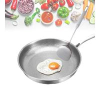 Poêle à frire en titane de qualité supérieure de 26 cm avec couvercle - Cœur chauffant triple épaisseur pour une cuisson uniforme, compatible avec l'induction, passe au lave-vaisselle - Batterie de