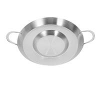 Poêle à Frire Plate Concave en Acier Inoxydable, 15 Pouces, Double | Fond Stable et Lisse, Puits Central Profond pour Huile, Chauffe Rapide, Cuisson Régulière, Camping Extérieur, Gaz Standard